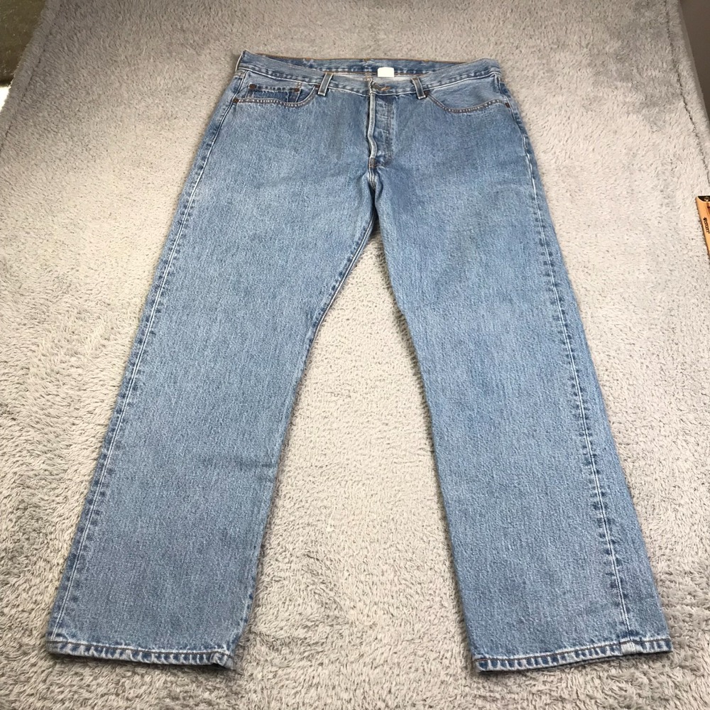 Levis 501 XX Jeans Mens 38 (37x30) Light Wash Blue Button Fly Denim Vintage Y2K